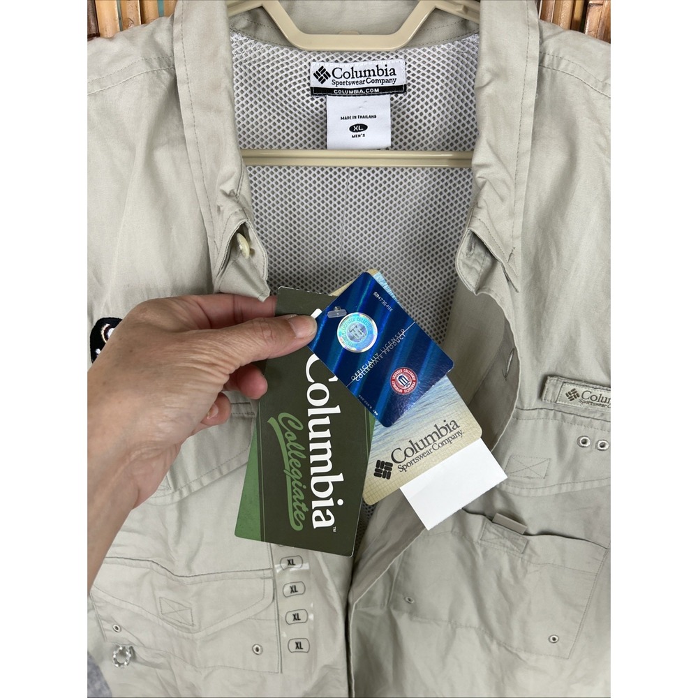 NWT Columbia PFG FSU Seminoles Short Sleeve Beige Vented Fishing Shirt XL VGC - Picture 6 of 16
